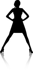Image showing Vector - Silhouette fashion girls