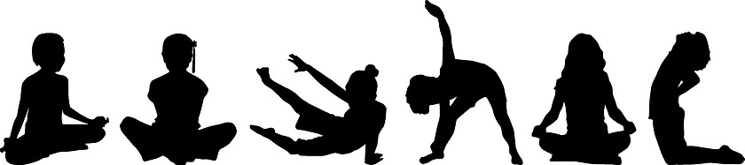 Image showing Silhouette child's yoga