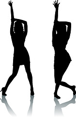 Image showing Silhouettes of dancing women