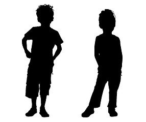 Image showing Silhouette small friends