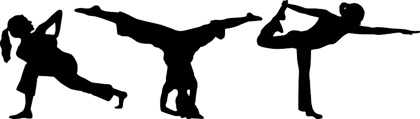 Image showing Silhouette yoga