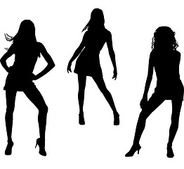 Image showing Silhouettes of dancing women