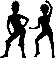 Image showing Happy silhouettes children