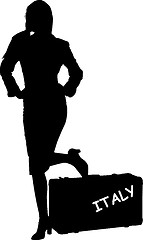 Image showing Silhouette of a woman traveling