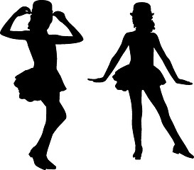 Image showing Dancing silhouettes children