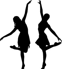 Image showing Silhouettes of dancing women