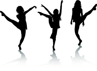 Image showing Silhouettes of dancing women