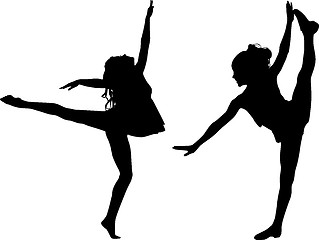 Image showing Dancing silhouettes children