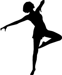 Image showing Silhouette of dancing womn