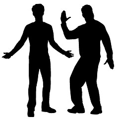 Image showing Silhouettes of men