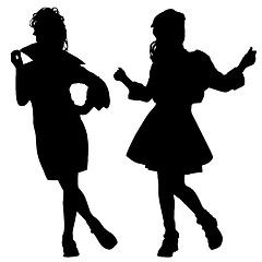 Image showing Silhouettes of kids