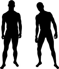 Image showing Silhouettes of men