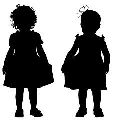 Image showing Silhouettes of kids