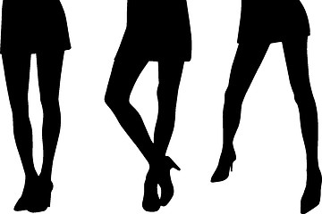 Image showing Silhouette girls feet