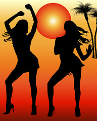Image showing Silhouettes of dancing women