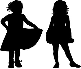 Image showing Silhouettes of kids
