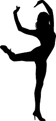 Image showing Silhouette of dancing woman