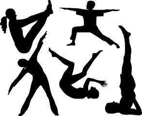 Image showing Silhouettes of athletes