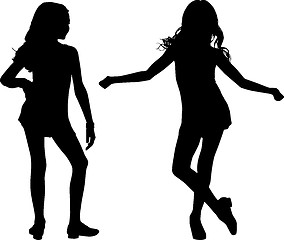 Image showing Happy silhouettes children