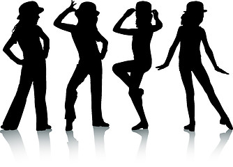 Image showing Dancing silhouettes children