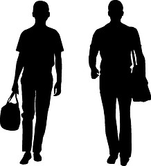 Image showing Silhouette men