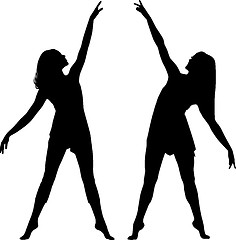 Image showing Silhouettes of dancing women