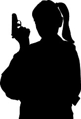 Image showing Girl with gun