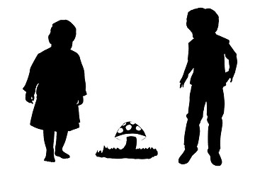 Image showing Silhouette small friends