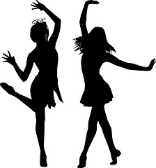 Image showing Silhouettes of dancing women