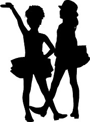 Image showing Dancing silhouettes children