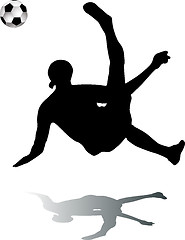 Image showing Silhouette footballer