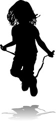 Image showing Silhouette of jump girl