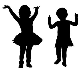 Image showing Silhouettes of kids