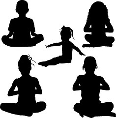 Image showing Silhouette child's yoga