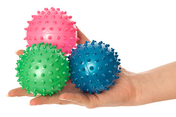 Image showing three colored massage balls