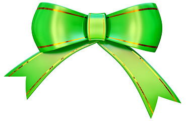 Image showing Green satin gift bow