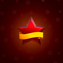 Image showing red stars on brown background
