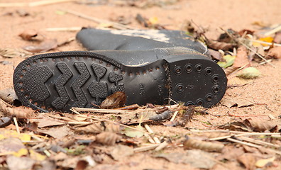 Image showing soldier tarpaulin boots 