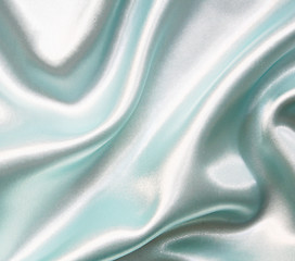 Image showing Smooth elegant blue silk as background