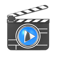 Image showing Clapboard with Blue Screen. Media Player Concept.