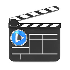 Image showing Clapboard with Blue Screen. Media Player Concept.