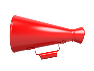 Image showing Red Megaphone Isolated on White.