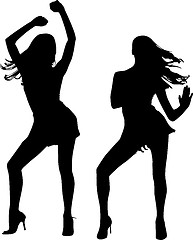 Image showing Silhouettes of dancing women