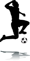 Image showing Silhouette of footballer