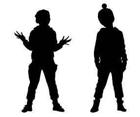 Image showing Silhouette small friends