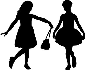 Image showing Silhouettes of kids