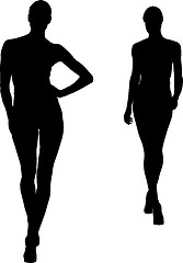 Image showing Silhouettes of fashion girls