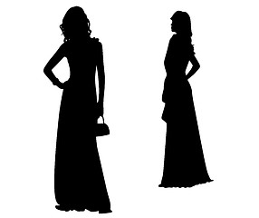 Image showing Fashion Silhouettes of girls