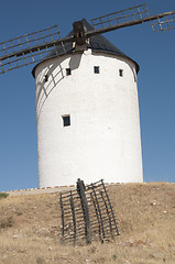 Image showing White ancient windmill