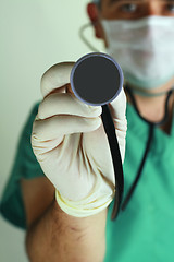 Image showing Doctor with stethoscope